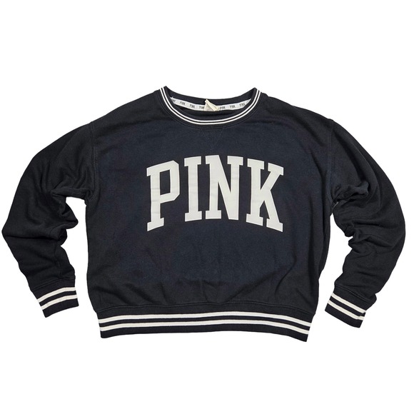 PINK Victorias Secret Crew Neck Sweater Womens S Comfy Casual Loungewear Preppy - Picture 1 of 5